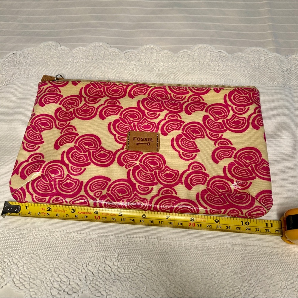 Fossil Y2K Pink-Lavender Cosmetic Bag Key-Per Zip Pouch NWOT - Picture 12 of 15